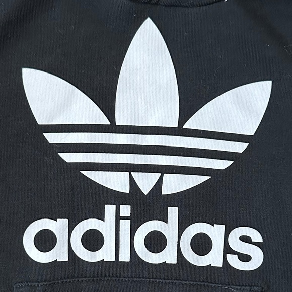 Boys Adidas Black White Hoodie - XS - Picture 3 of 4